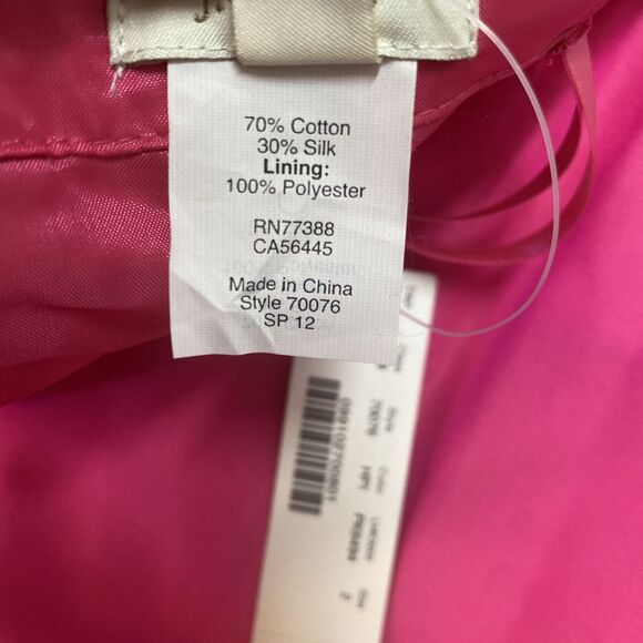 J Crew Mini Dress Size 2 Hot Pink Flamenco Pockets Lined Barbiecore Silk Cotton - Picture 10 of 15